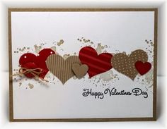 a valentine's day card with hearts on it