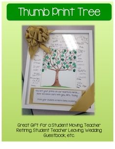 a card with a tree on it and the words,'thumb print tree great gift