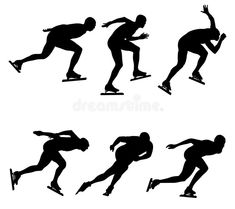 the silhouettes of skateboarders in different poses royalty illustration on white background stock photo