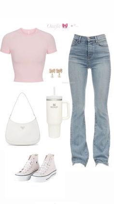 Dress To School Outfit, Pinterest Clothes Aesthetic, Cute Work Casual Outfits, School Pink Outfits, Cute Pink Shirt Outfits, Clean Girl Outfits Ideas, Outfits Ideas For Birthday, Pink School Fits, Outfits For A Birthday Party Casual