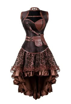 Brown Steampunk Corset Dress#color_brown-brown Steampunk Corset Dress, Female Pirate Costume, Steampunk Halloween, Pirate Outfit, Steampunk Dress, Corset Costumes, Fest Outfits, Corset Skirt, Steampunk Corset