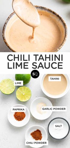 the ingredients to make chili tahn lime sauce