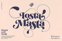 an advertisement for costa magta in blue and white with the words costa magta on it