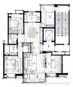 the floor plan for an apartment with three levels