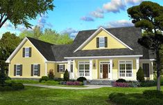 this is an artist's rendering of the country style house plans for small homes