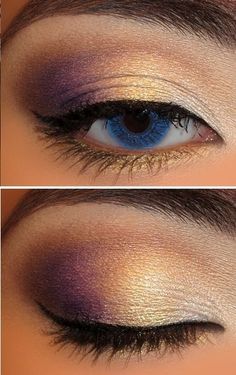 Recreate this look with Mary Kay sweet plum, Gold Coast, and crystalline mineral eye colors! www.marykay.com/erinlynch Makeup Tip, Purple Eye Makeup, Make Up Inspiration, Gold And Purple, Gold Eyeshadow, Purple Eyeshadow, Joan Smalls, Gold Eyes