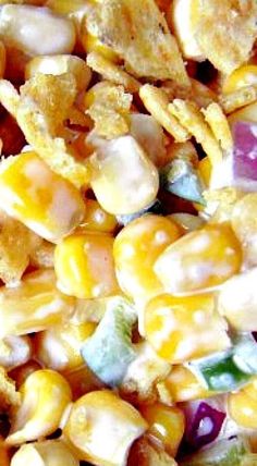 corn kernels are mixed together and ready to be eaten