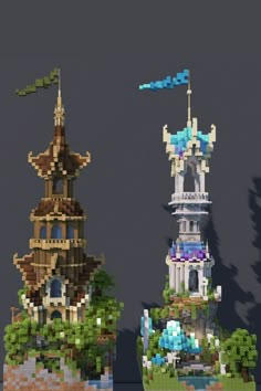 Medieval Magical Towers Build in Minecraft Minecraft Sniffer House, Door Ideas Minecraft, Minecraft Fantasy Tower, Minecraft Building Ideas Medieval, Build In Minecraft, Fantasy Tower, Minecraft Building Ideas, Minecraft Steampunk, Tower Architecture