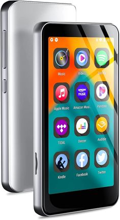 an image of a smart phone with various icons on it's front and back