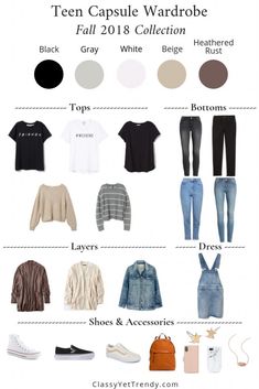 Teen Capsule Wardrobe, Clothes For Teens, Ripped Jeggings, Ripped Knee Jeans, Jean Jacket Outfits, Jewelry Wardrobe, Fall Capsule Wardrobe