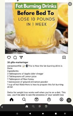 Slim Down Drink, Smoothie Recipes Healthy Breakfast, Resep Diet, Healthy Drinks Smoothies, Belly Fat Drinks, Healthy Juice Recipes, Makanan Diet, Diet Drinks, Fat Loss Drinks