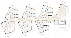 the floor plan for an office building with multiple floors and lots of different areas in it