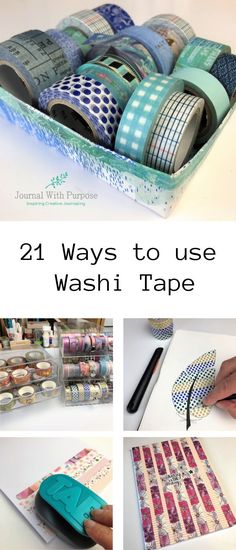 the instructions for how to use washi tape are shown in this collage with images