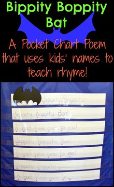 a paper bat that uses kids'names to teach them how to write and read