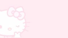 the hello kitty wallpaper is pink and white