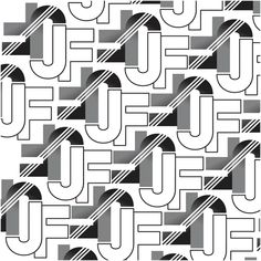 an abstract black and white pattern with the letter j in it's center, surrounded by smaller lines