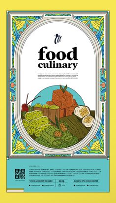 a poster with food on it and the words'food culinary '