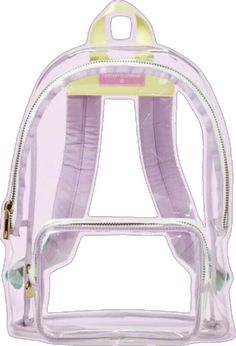 Trendy Backpack With Transparent Straps, Trendy School Backpack With Clear Strap, Pink Backpack With Clear Strap For Everyday Use, Clear Standard Backpack For Travel, Back To School Travel Backpack With Clear Strap, Trendy Clear Backpack For School, Pink School Backpack With Clear Strap, Clear Backpack With Clear Strap For Students, Everyday Clear Strap Bags For Back To School