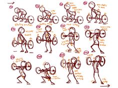 an image of a cartoon character doing different exercises