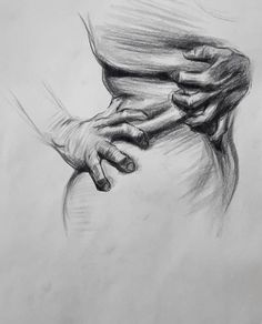 a drawing of two hands holding each other