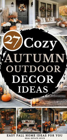 cozy autumn outdoor decor ideas that are easy to do in the fall or halloween season