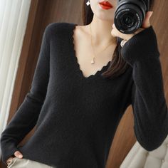 Shipping: Worldwide Express Shipping AvailableDelivery time: 7-15Days Fast ShippingReturns: Fast refund, 100% Money Back Guarantee. Hot Style, Lace Sweater, Fleece Sweater, New Set, Classic Black, New Product, Sweaters For Women, Money, Collar