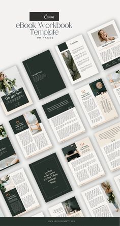 a bunch of books that are stacked on top of each other, with the words e - book workbook template