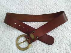 70s retro belt wide leather belt brass buckle belt hippie bohemian belt dark brown real leather belt basic minimalist thick leather belt. Measurement in shorter position : measurement in longer position : width : Brown Bohemian Belt With Brass Buckle, Belt Wide, 70s Party, Chloe Brown, Vintage Leather Belts, Wide Leather Belt, Pretty Clothes, 70s Retro, Winter Fits