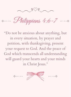 #aesthetic #bible verse #coquette #holy girl Philippians 4:6-7, Bible Verses For Girls, Aesthetic Bible Verse, Aesthetic Bible, Healing Bible Verses, Holy Girl, Motivational Bible Verses