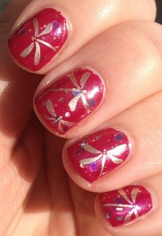 Dragonfly Nail Art, Art Dragonfly, Punk Nails, Nail Tip, Really Cute Nails, Great Nails, Dragon Fly, Funky Nails, Dope Nails