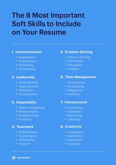 the 8 most important soft skills to include on your resume, including 1 communication 2