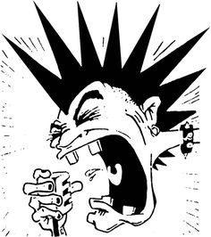 an image of a cartoon character screaming with his mouth wide open and hands holding something in front of him