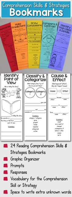 the complete bookmarks for reading, writing and speaking skills are shown in four different colors