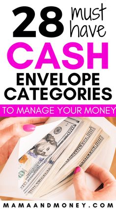 the words 28 must have cash envelopes to manage your money