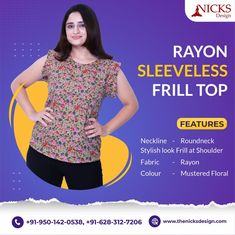 Keep your style up with the latest trends, Shop online Rayon sleeveless frill top for women & ladies which is designed for perfection where you can style this top with any comfortable pair of bottoms. DM now for price. To buy, click on this link below: https://bit.ly/37eRqXq ☎️ Call: 062831 27206 🌐 Visit: https:www.thenicksdesign.com 📧 Email: info@thenicksdesign.com #croptop #fashion #ootd #croptops #style #dress #tops #onlineshopping #jeans #westerndresses #clothes #luxuryfashion Frill Top, Frill Tops, Dress Tops, Top For Women