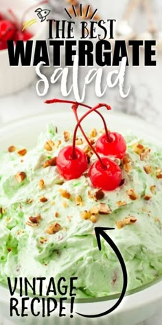 Pistachio Salad Watergate Salad Recipe, Pistachio Fluff, Dessert Salad Recipes, Watergate Salad, Pistachio Salad, Fluff Salad, Jello Salads, Fluff Recipe, The Slow Roasted Italian