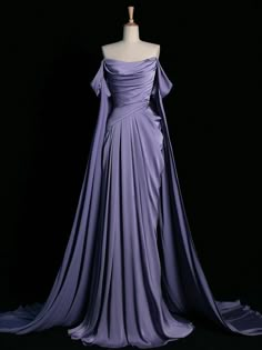 Purple Satin Prom Dress, Prom Dress Purple, Hot Prom Dress, Multi Way Dress, Velvet Prom Dress, Draped Bodice, Long Formal Dress, Purple Prom Dress, Prom Dresses Two Piece