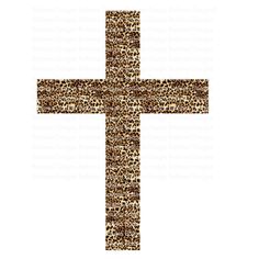 a cross made out of leopard print