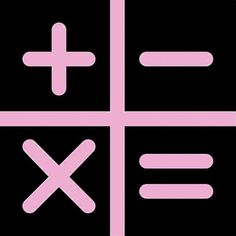 a pink and black square with two crosses on it's side, in the center is an x plus symbol