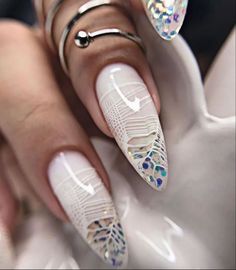 Milky Nails, Modern Nails, Bling Nails, Fancy Nails, Chic Nails, Dope Nails, Gorgeous Nails, Flower Nails