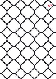 the pattern is black and white, with an orange letter in the middle on top