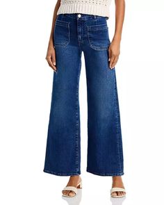 Frame Palazoo - Bloomingdale's Palazzo Jeans, Patched Jeans, Pocket Jeans, Slim Fit Jeans, Stretch Jeans, Wide Leg Jeans, Stretch Denim, Patch Pocket, Black Jeans