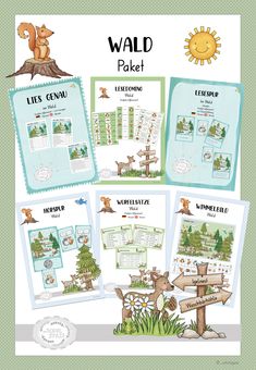 a poster with animals and trees on it, including the words'wild packet '