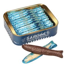 sardines chocolate fish in a tin