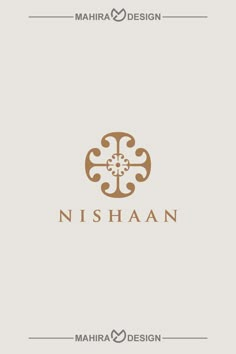 the logo for nishaan is shown in gold and brown on a white background