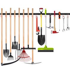 PRICES MAY VARY. FLOOR SPACE SAVING: If you need something for a garage remodel to tidy up, this garden tool wall organizer is exactly what you need. Perfect for hanging tools with rod shaped items like mops, spades, brooms, shovels, rakes, and other garden tools. An easy way to organize your tools up off the ground, this is definitely the space saving garage wall organizer. VERSATILE YARD TOOL HOLDERS: The wall mount tool organizer can be used in the garage, shed, workshop, closet, basement and Garden Tool Organizer, Mop And Broom Holder, Garage Wall Organizer, Hanging Tools, 2x4 Wood, Tool Wall, Tool Holders, Garden Tool Organization, Broom Holder