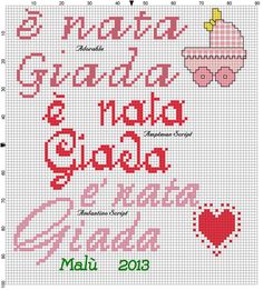 a cross stitch pattern with the words and symbols