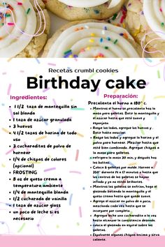 an advertisement for a birthday cake with sprinkles and frosting on it