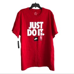 The Nike Tee Standard Fit Mens 2xl Red Just Do It Nike Box Logo Graphic T-Shirt Nike / The Nike Tee / Bv7662-657 Condition: This Item Is Brand New W/ Tags! (Please See Images.) Item Specifics: The Nike Tee, Standard Fit, Men's, Just Do It. Spellout & Nike Box Logo, Short Sleeve, Graphic Tee Shirt. New W/Tags Material: 100% Cotton Color: Red - See Images Size: Men's 2xl / Xxl (See Measurement First) Measurements: Pit To Pit (Across Chest): 25" Length (Top Of Collar To Hem): 30" Nike University Red Crew Neck T-shirt, Nike Casual T-shirt In University Red, Nike Red Graphic Tee Top, Nike Red Graphic Tee, Nike Red Tops For Streetwear, Red Nike Tops For Streetwear, Just Do It Nike, Nike Box, Shirt Nike