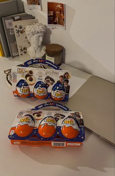 an assortment of eggs are sitting on the counter